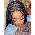 Braids Wig HD Full Lace Human Hair Square Parted Knotless Pre Pluched With Baby Hair Braided Wigs for Black Women(18 inch),YS10