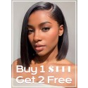 Buy 1 Send 1 Free Glueless Wear & Go Wigs Straight Bob Wigs 8x6 007 Lace Front Wigs 180% Density ，YS470