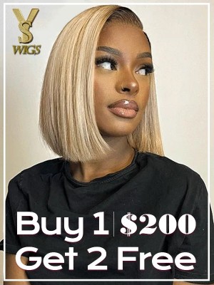 Buy 1 Send 1 Free Wigs KATE SHORT BOB WIGS BLONDE WITH DARK ROOTS HD LACE WIGS.YS462 